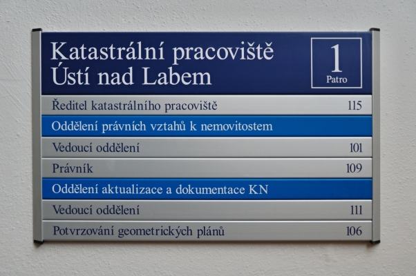 Lamelová infotabule pro KÚ Ústí nad Labem