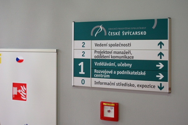 Orientační systém v  budově OPS České Švýcarsko (2007)
