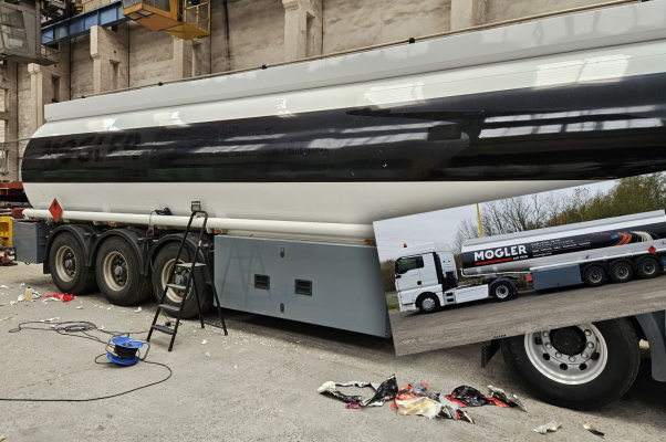 Reklamní polep cisteren - odstranění původního značení