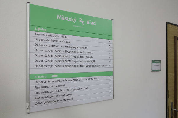 Změna designu stávajícího orientačního systému